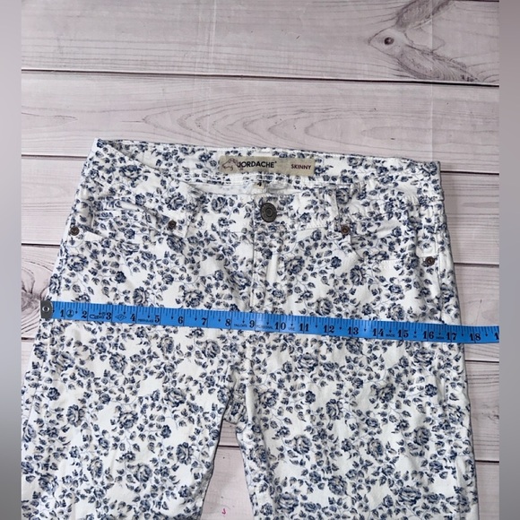 Jordache Skinny Jeans - Blue Floral Print - Size 4 Office Church Casual School - Picture 5 of 9